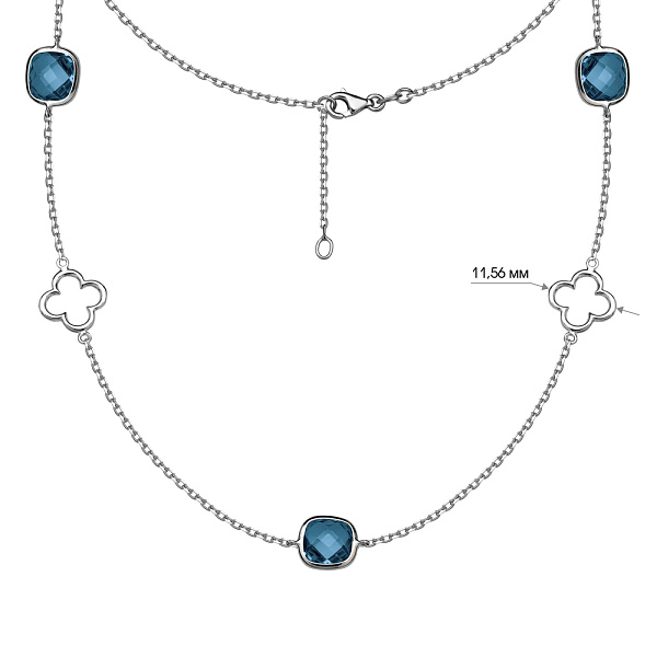 Колье из белого золота с кварцем (арт. 351221бПкс) – изображение 6