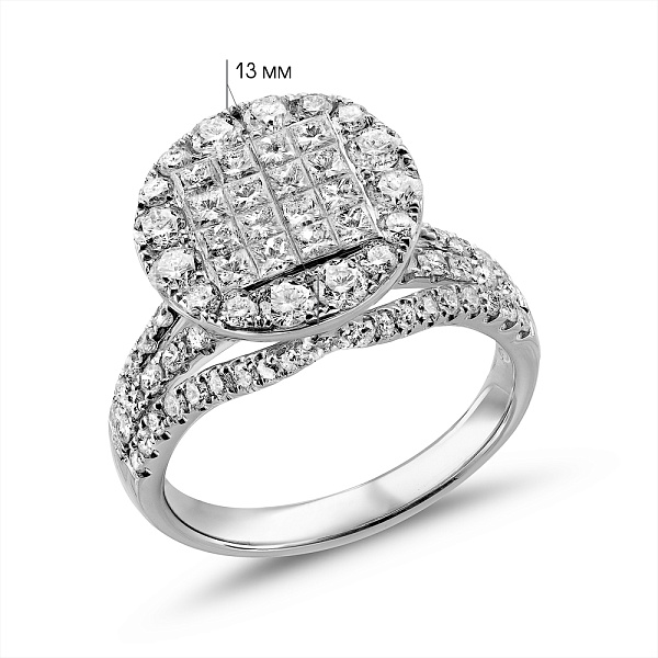 Кольцо из белого золота с бриллиантами (арт. К28154100б) – изображение 6