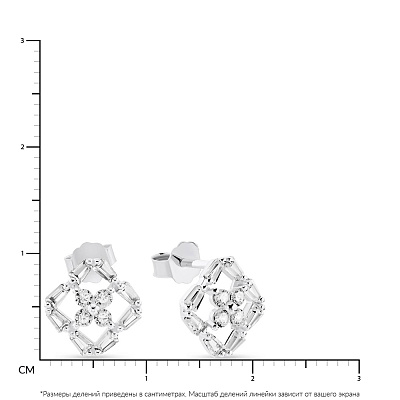 Серебряные серьги-гвоздики с фианитами  (арт. 7518/6029)
