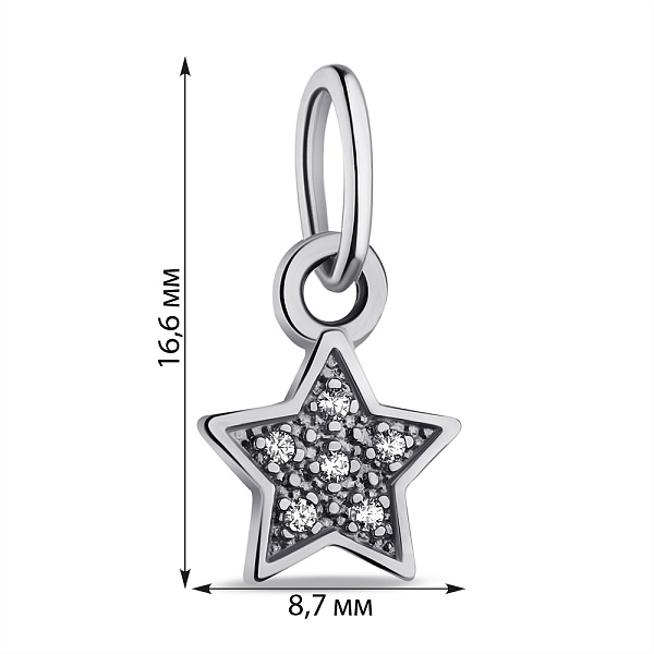 Серебряный подвес Звезда с фианитами (арт. 7503/670пп) – изображение 2