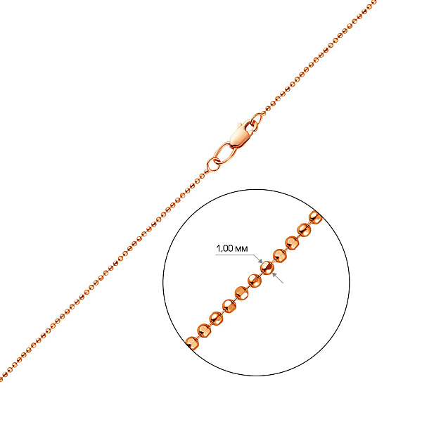 Ланцюжок з червоного золота в плетінні Гольф (арт. ц300702) – зображення 2