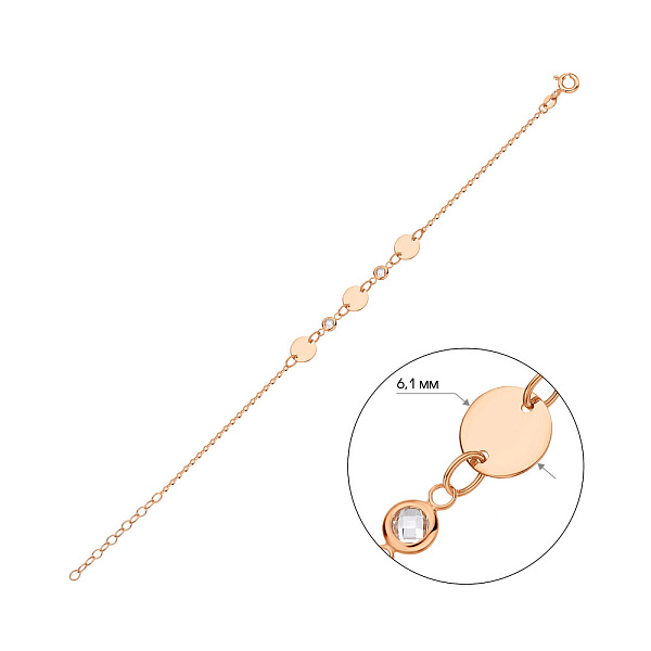 Золотий браслет Монети з фіанітами (арт. 326710) – зображення 3