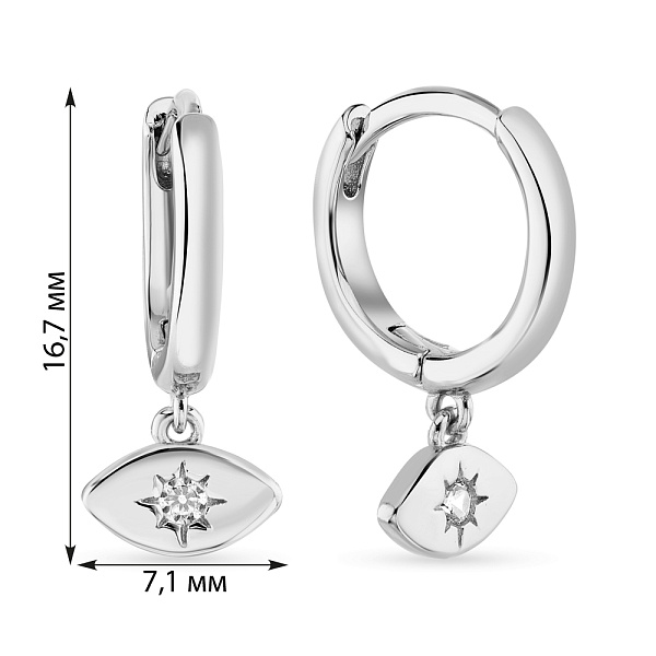 Серьги из серебра с подвесками (арт. 7502/4587/10) – изображение 2