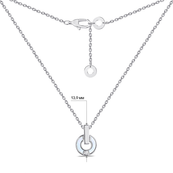 Колье из серебра с перламутром и с фианитом (арт. 7507/1641п) – изображение 3