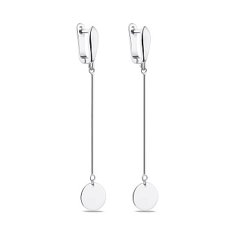 Фото Довгі сережки срібні з монетками Trendy Style (арт. 7502/4821)