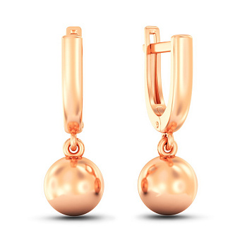 Фото Сережки Кульки з червоного золота (арт. 110521/7)