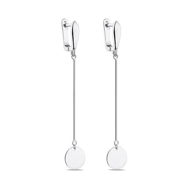 Довгі сережки срібні з монетками Trendy Style (арт. 7502/4821) – зображення 1