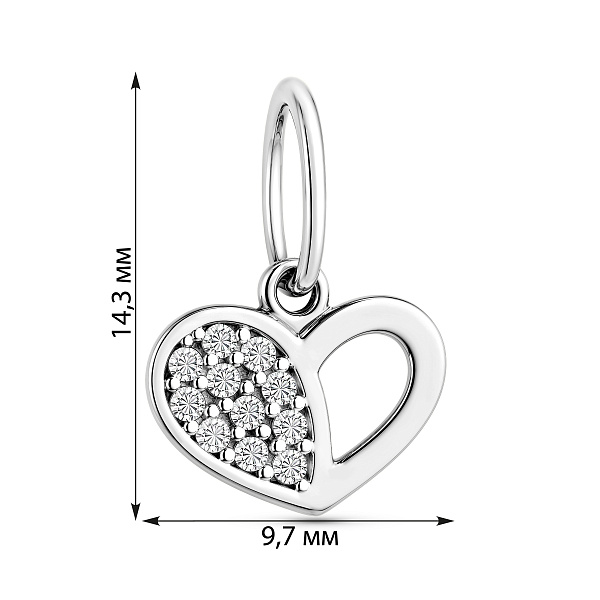 Золотая подвеска Сердечко с фианитами (арт. 423157б) – изображение 3