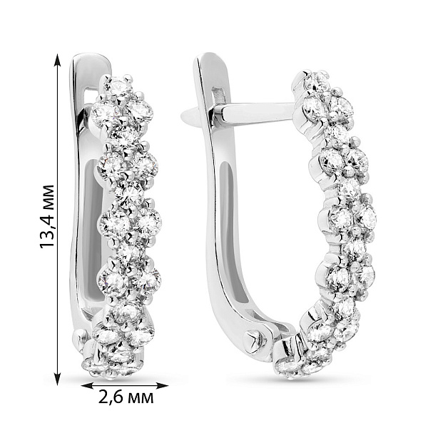 Серьги из белого золота с бриллиантами (арт. 2192052202) – изображение 2