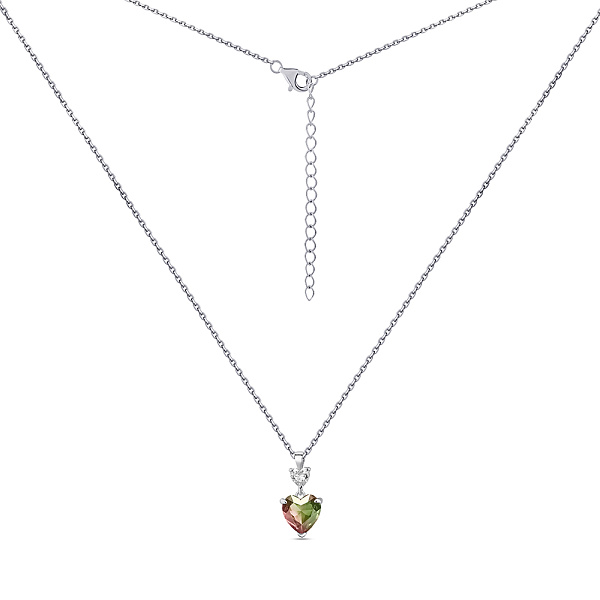 Срібне кольє Серце з альпінітом (арт. 7507/2350азр) – зображення 2