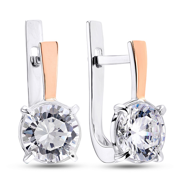 Серьги из серебра с фианитом (арт. 7202/115сп) – изображение 1