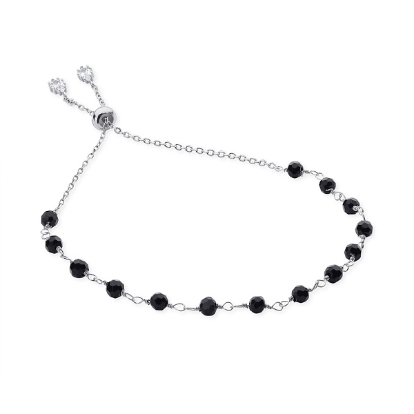 Браслет срібний з оніксом і фіанітами (арт. 7509/3059о) – зображення 1