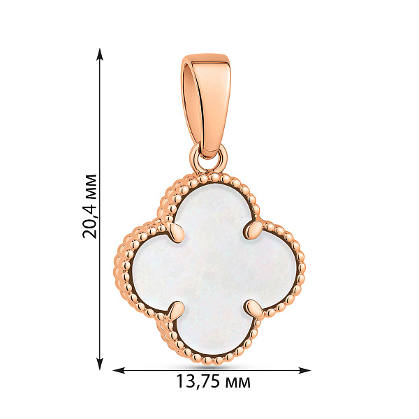 Кулон з червоного золота з перламутром (арт. 441439/12п) – зображення 2