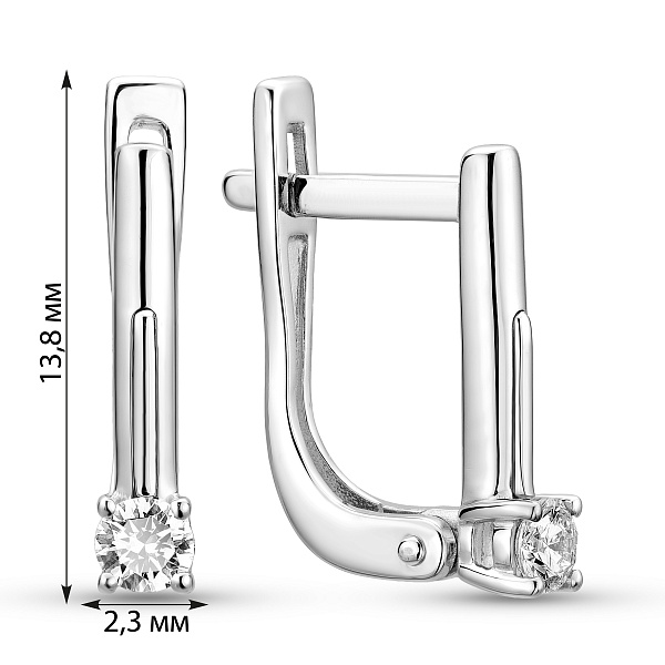 Серьги из белого золота с бриллиантами (арт. С011098010б) – изображение 3