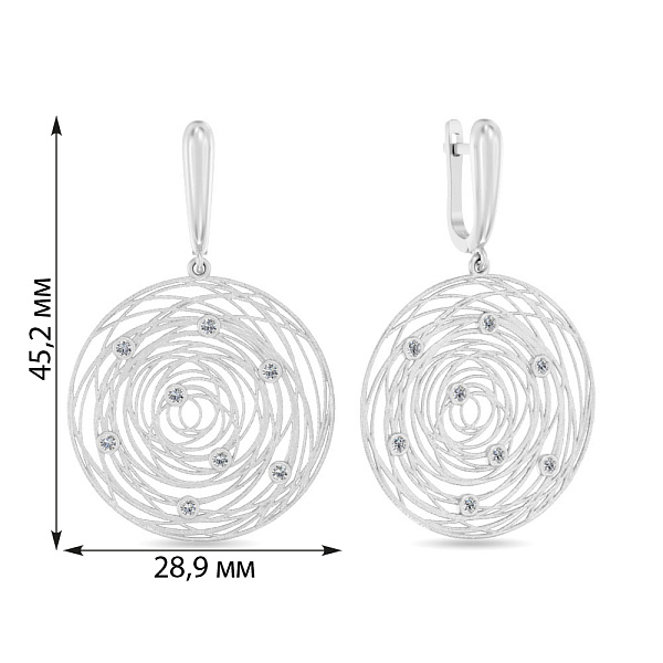 Золоті сережки Francelli з фіанітами (арт. 111107б) – зображення 4