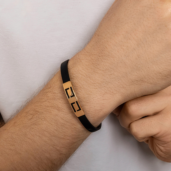 Браслет з каучука з золотими вставками (арт. 325812) – зображення 2