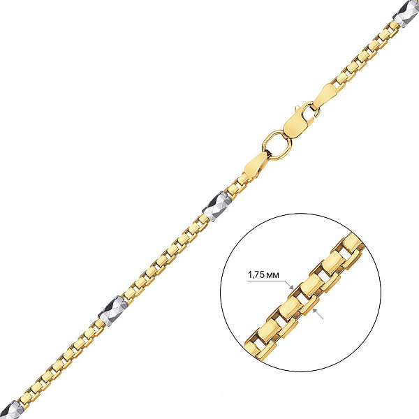 Цепочка из желтого золота с родированием (арт. ц3017507жр) – изображение 2