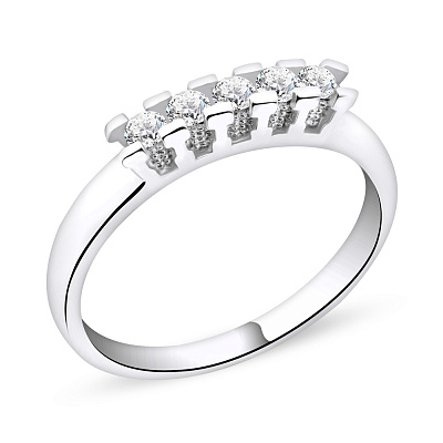 Серебряное кольцо с дорожкой из фианитов (арт. 05012504)