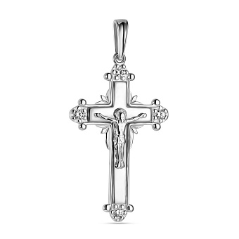Фото Золотой нательный крестик с распятием и фианитами (арт. 501359бб)