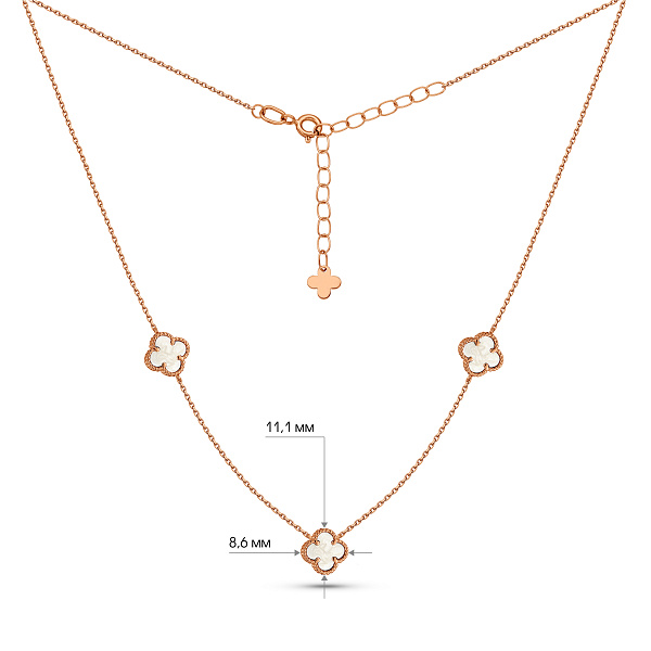 Золоте кольє Конюшина з перламутром (арт. 361494/7п) – зображення 3