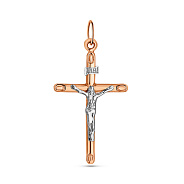 Фото Золотой крестик с распятием  (арт. 500076)