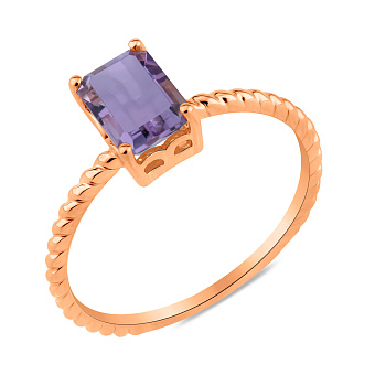 Кольцо из красного золота с аметистом (арт. 141376Па)