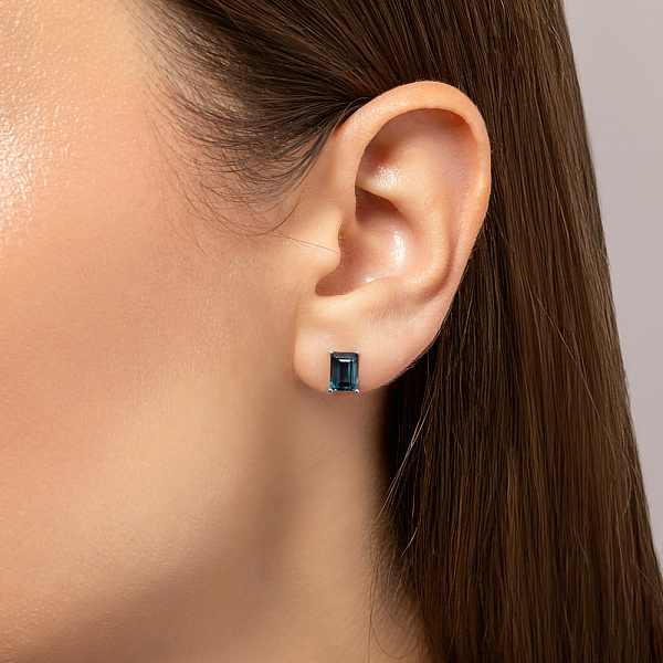 Золоті пусети з топазом Лондон (арт. 111231Пбл) – зображення 2