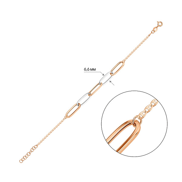 Браслет из красного и белого золота (арт. 326601кб) – изображение 2