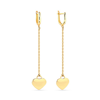 Фото Золотые серьги с подвесками «Сердечки» (арт. 107260ж)