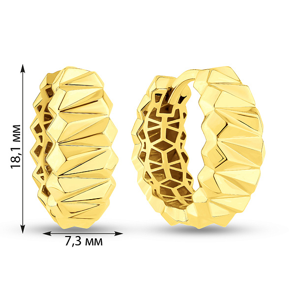 Серьги-кольца из желтого золота (арт. 1091302/20ж) – изображение 3