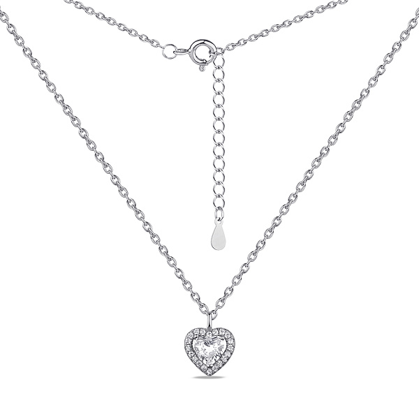 Серебряное колье Сердце с фианитами (арт. 7507/1866) – изображение 2