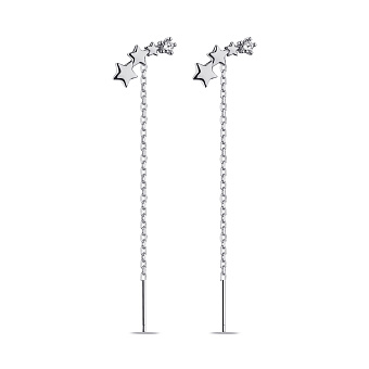 Серьги-протяжки Звездочки из серебра (арт. 7502/9728)