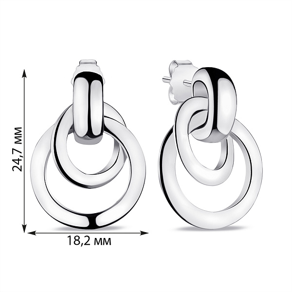 Сережки-пусети зі срібла (арт. 7518/6688) – зображення 2