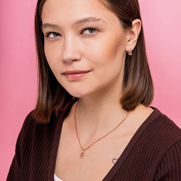 Золотий кулон Ведмедик з фіанітами (арт. 441287р) – зображення 3