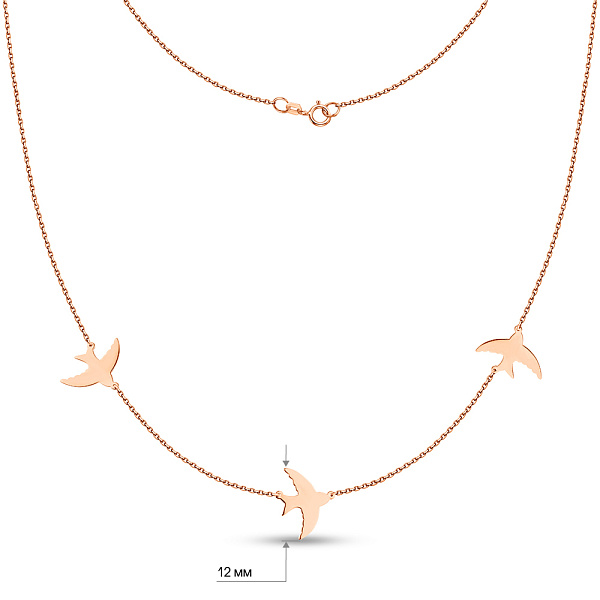 Кольє з червоного золота Ластівки (арт. 360168) – зображення 4