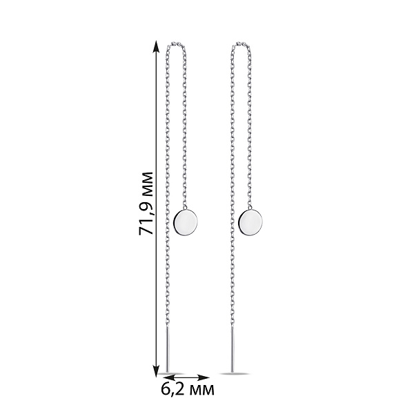 Серебряные серьги протяжки без камней (арт. 7502/9007/2) – изображение 2