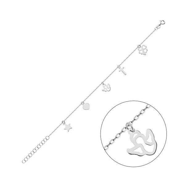 Браслет из белого золота с подвесками без камней (арт. 325409б) – изображение 1