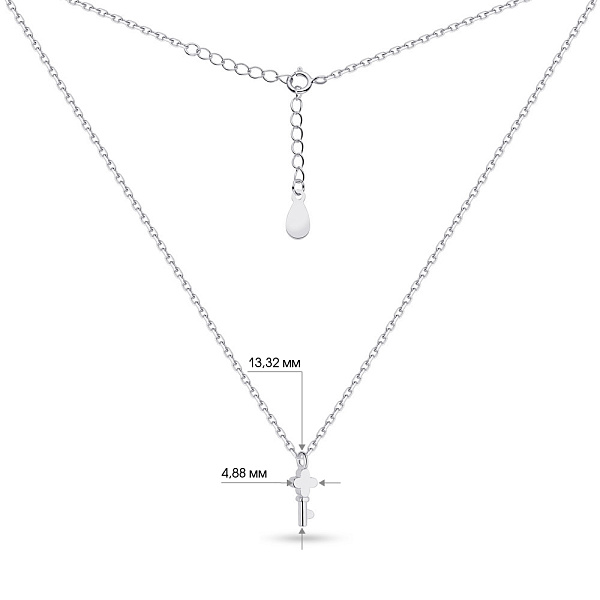 Серебряное колье "Ключик"  без камней (арт. 7507/1453) – изображение 3
