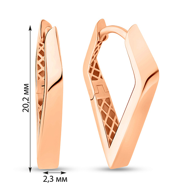 Серьги из красного золота (арт. 1091316) – изображение 4