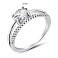 Серебряное двойное кольцо с фианитами (арт. 7501/8147) – изображение 2