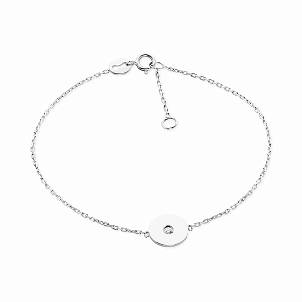 Золотий жіночий браслет з фіанітом (арт. 323382б) – зображення 1