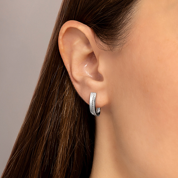 Серьги из белого золота с фианитами (арт. 110485б) – изображение 2