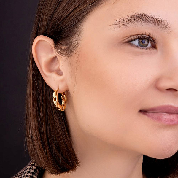 Золотые серьги-кольца Francelli в желтом цвете металла (арт. 109767/20ж) – изображение 2