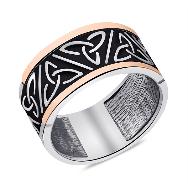 Серебряное кольцо с золотой накладкой (арт. 7201/607ечкп) – изображение 1