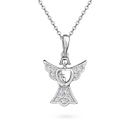 Колье Ангел с бриллиантами из белого золота (арт. Ц341200005б)