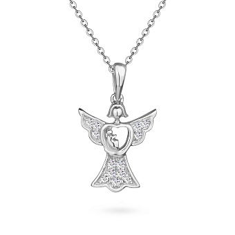 Колье Ангел с бриллиантами из белого золота (арт. Ц341200005б)