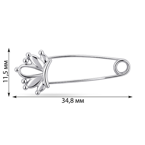 Булавка из серебра с родированием (арт. 7511/163) – изображение 2