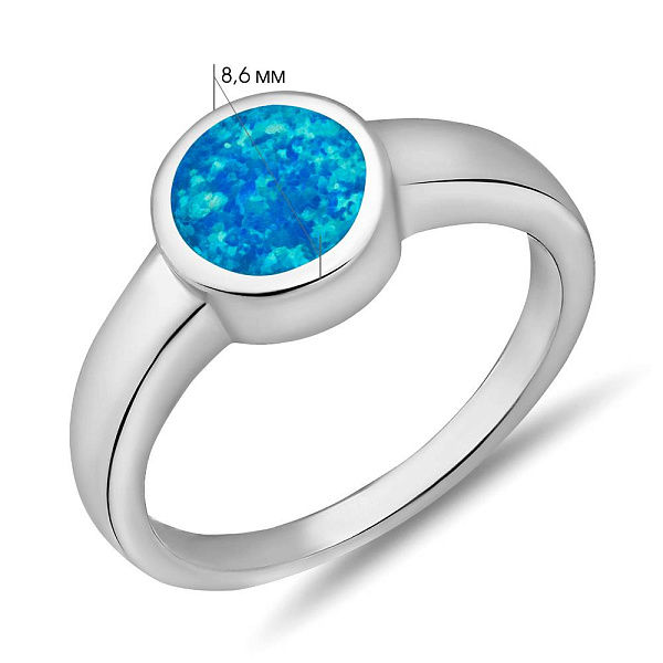 Серебряное кольцо с опалом (арт. 7501/8176Пос) – изображение 2