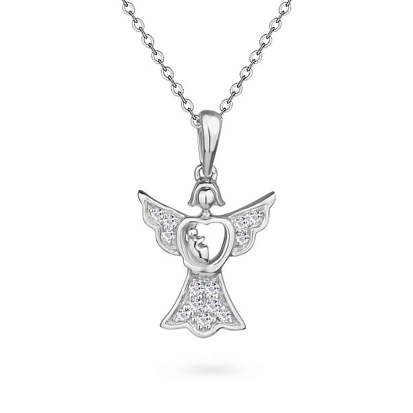 Колье Ангел с бриллиантами из белого золота (арт. Ц341200005б) – изображение 1