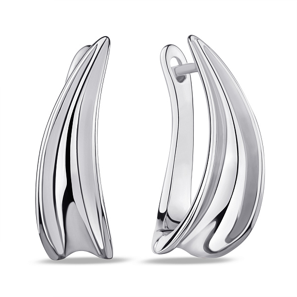 Серьги серебряные без камней (арт. 7502/4403) – изображение 1